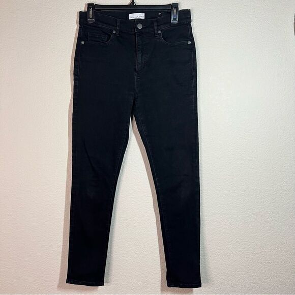 LOFT Black Ankle Mid Rise Skinny Jeans Women's Size 27/4‎ - Picture 1 of 8